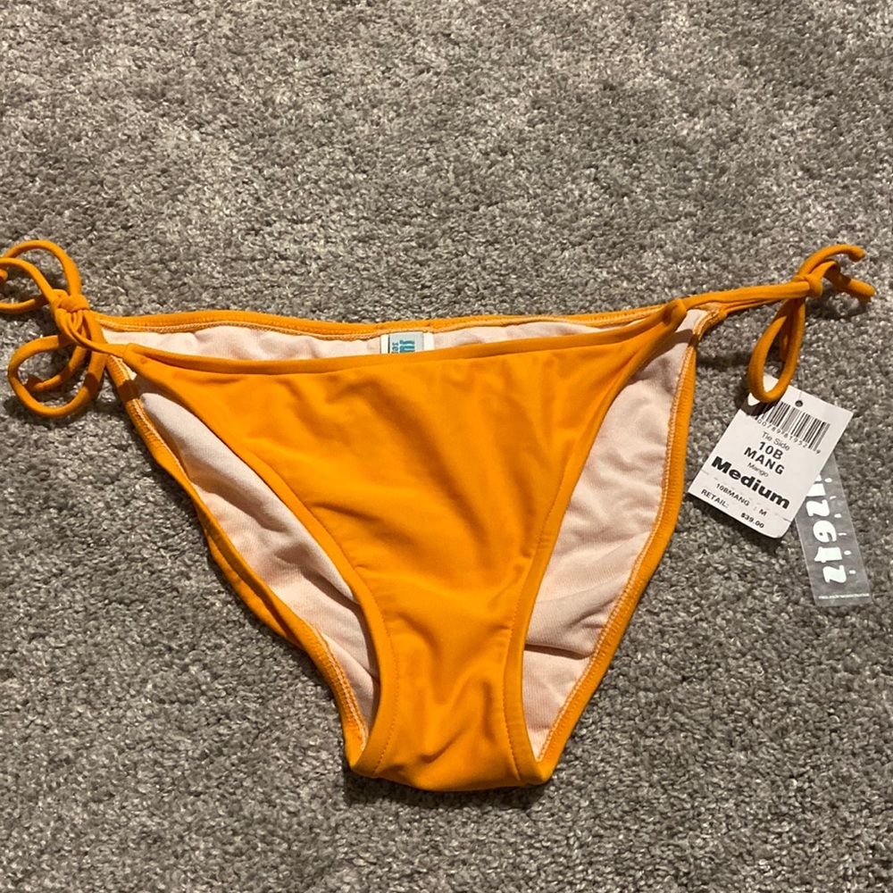 Sunsets Separates Orange Tie Side Bikini Bottom Size M NWT